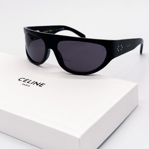 NEW CELINE CL40272I 01A UNISEX SHINY BLACK SUNGLASSES CELINE - Picture 1 of 12